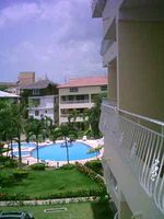 View pool and gardeno of the Hotel LAS PALMERAS RESIDENCE - Boca Chica - Dominican Republic